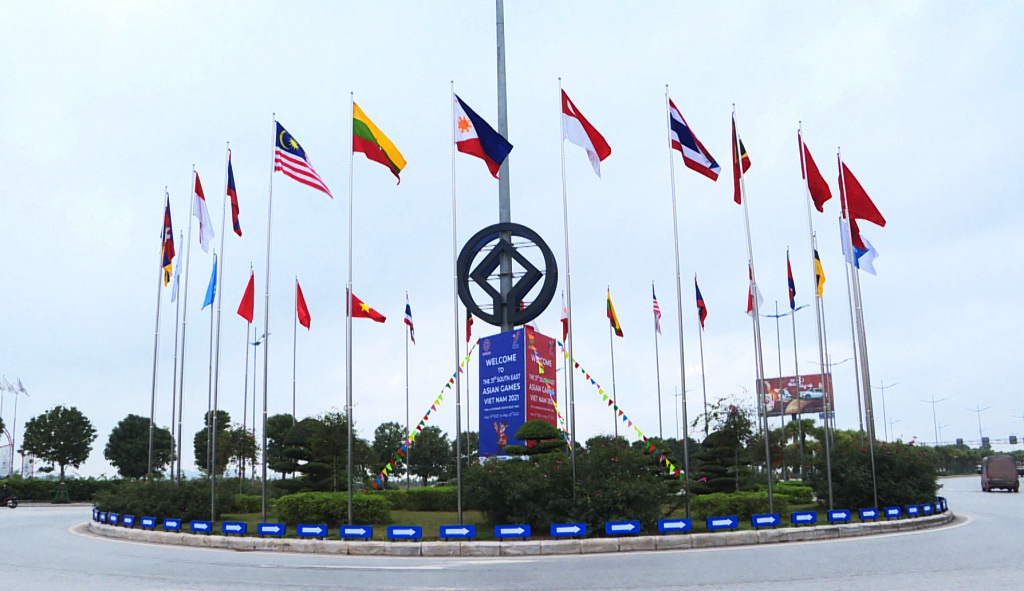Cờ các nước tham dự SEA Games 31 tại Việt Nam